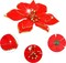 Kitcheniva Christmas Flowers With DIY Glitter Hanging Ornaments 10 Pcs
